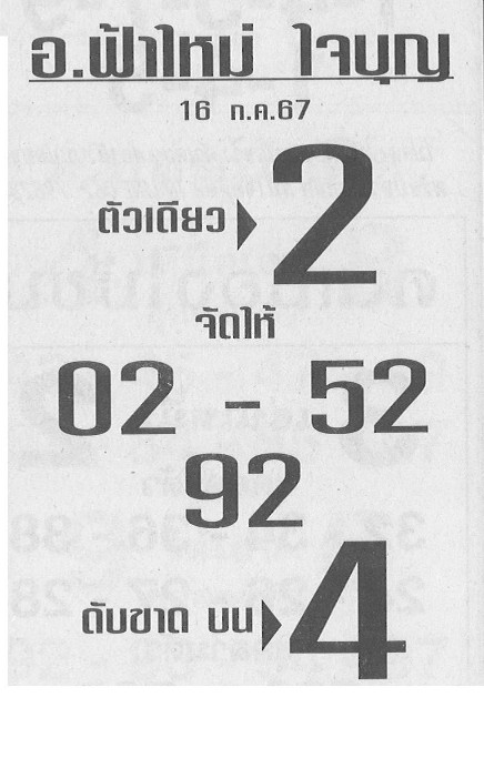 แนวทางหวยซองอ.ฟ้าใหม่ใจบุญ